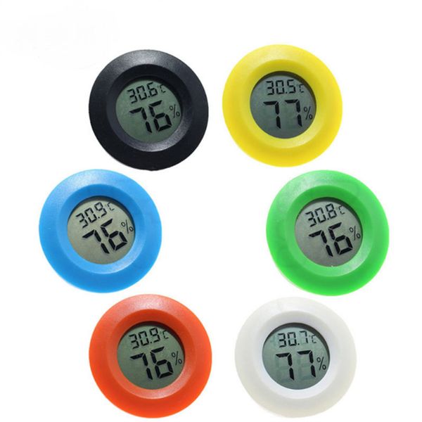 Hygrometer Mini Thermometer Fridge Hygrometer Portable Digital Temperature Instruments Acrylic Round Hygrometers Humidity Monitor Meter Dete