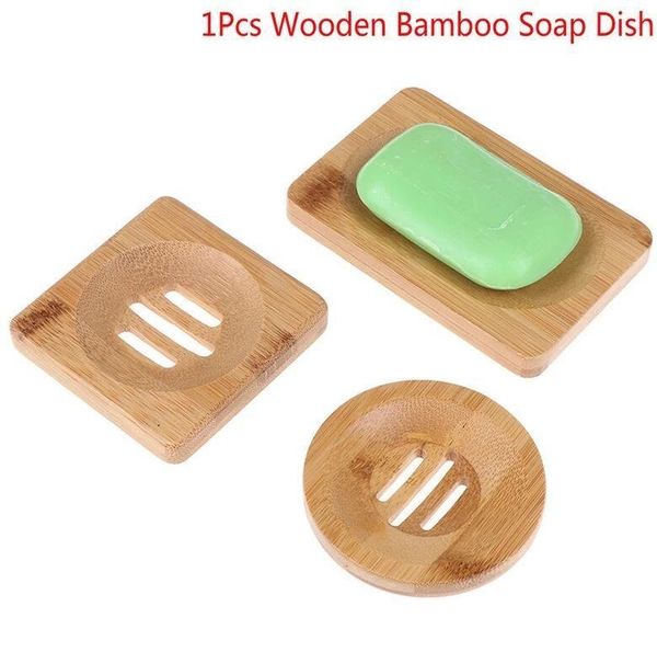 ap Dishes Natural Bamboo Wood Soap Dish Storage Holder Bathroom Round Drain Box Rectangular Square Ecofriendly Wooden Tray Holders S2411152