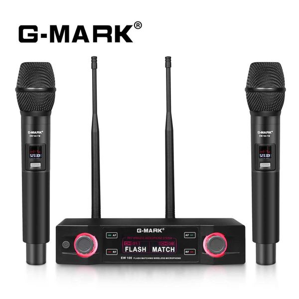 Microphones Karaoke microphone G-MARK EW100 professional UHF handheld microphone with a fixed frequency of 50M for home parties performances