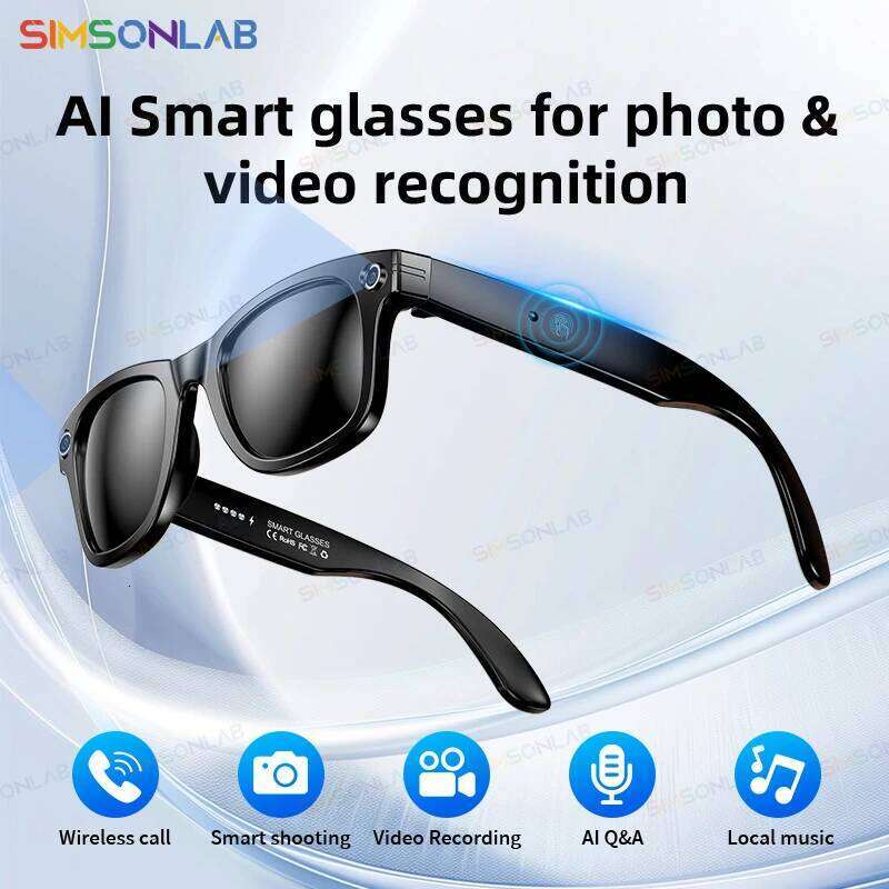 Meta Glasses New Fashion Smart Glasses Camera AI Dialogue Interaction Music Earphones BT Call HD Video-Photo Record Outdoor Sports Sunglasses
