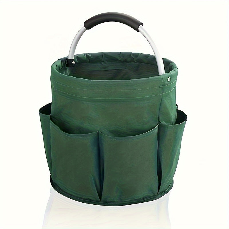 TEMU 1 Portable Worker Tool Storage Bucket, Multi-compartment Garden Handbag With Carry Handle - Perfect For Organizing Small Tools And Gardening