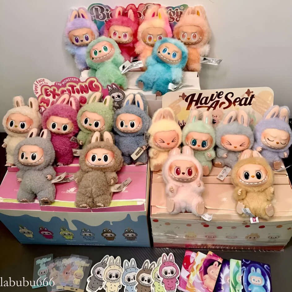 LaBuBu V3 V2 V1 Monsters Big Into Energy Series Blind Box Kawaii Figure Face doll clothes Doll Keychain Decor Gift blind bag with box labubu have a