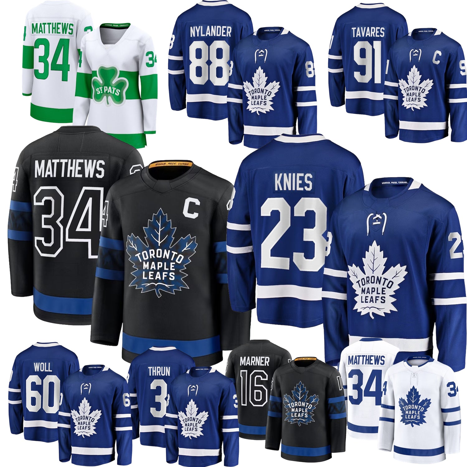 AustonS MatthewsS TorontoS Hockey Jersey maple leafs William Nylander Marner John Tavaress Max Domi Morgan Rielly Stolarz Henry Thrun Matthew Knies