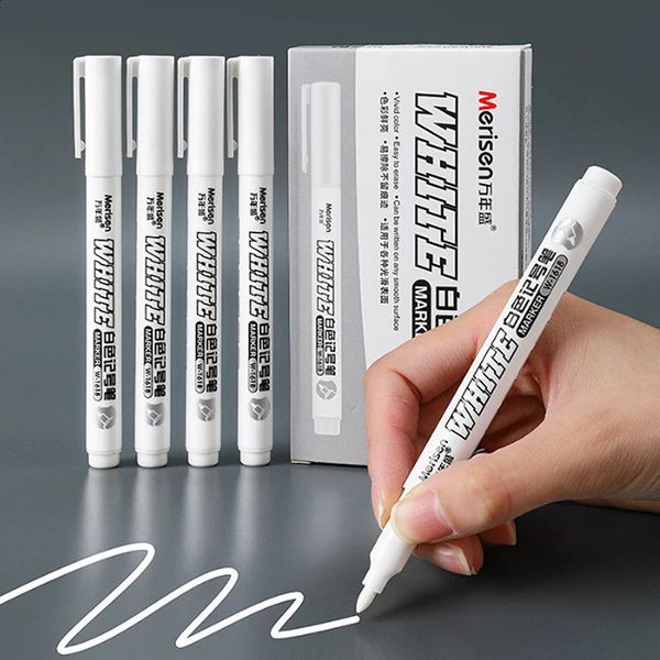 1Pc white marking pen alcohol paint oil waterproof tire graffiti fabric leather permanent gel 240722