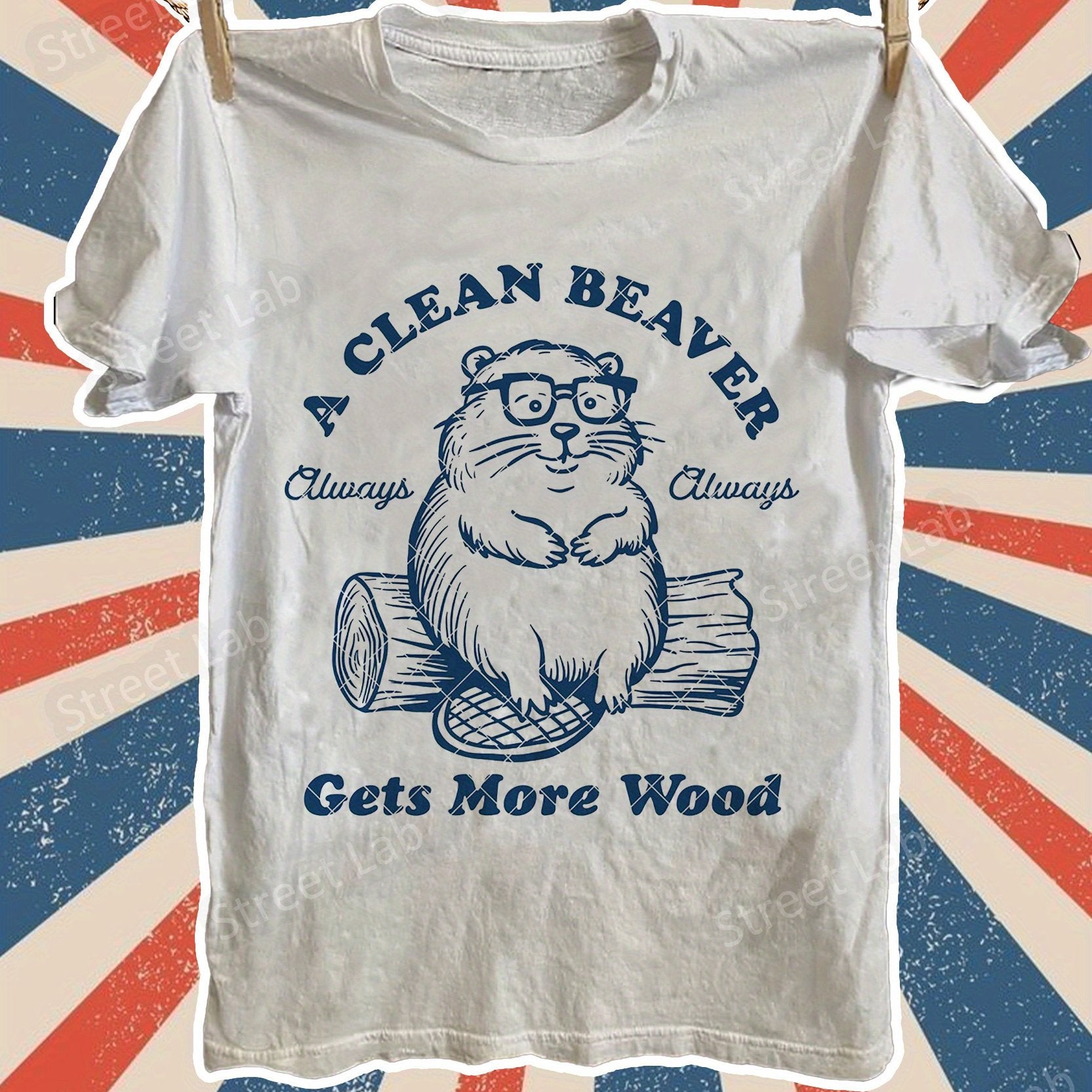 TEMU Beaver More Wood Funny Beaver Tee - Casual Crew Neck Cotton T-shirt, Super Soft, Breathable Summer Tee - Perfect Gift For , Animal Enthusiasts,