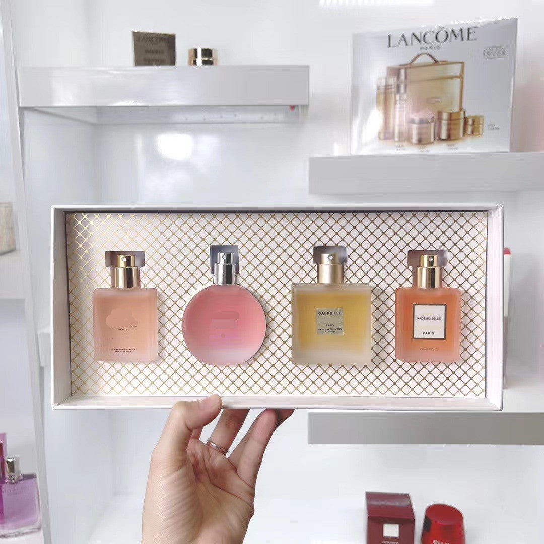 High quality frosted perfume four piece box type sprayer lasting fragrance