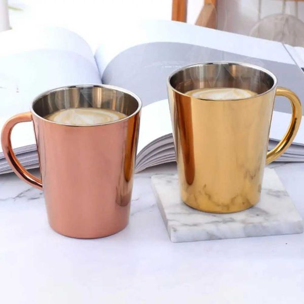 300ml Water Cup Stainless Steel Mug Coffee Cup Double Wall Coffee Mug Tumblers Cup Beer Cup Water Mugs Drinkware tazas de cafM240803