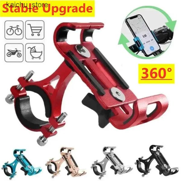 Cell Mounts Holders Metal Motorcycle Bike Phone Holder Aluminum Alloy Anti-slip Bracket GPS Clip Universal Bicycle Stand Support for All Sma
