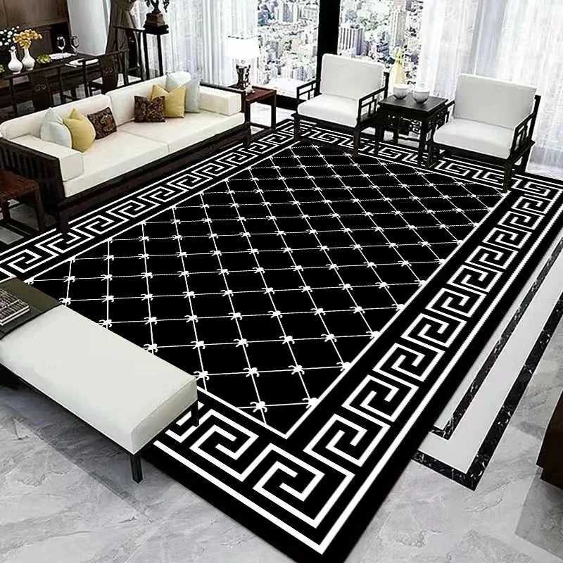 Nordic Light Luxury Living Room Rugs Modern Simplicity Style Bedroom Geometry Carpet Decor Non-slip Floor Mats Big Size Decorate Y250210