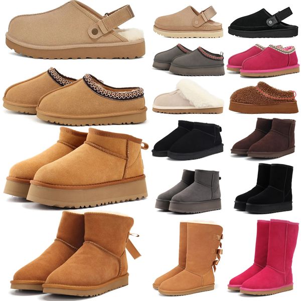 Designer slippers sandals slides chestnut boots women platform ultra mini ankle knee short classic booties womens winter snow outdoor warm s