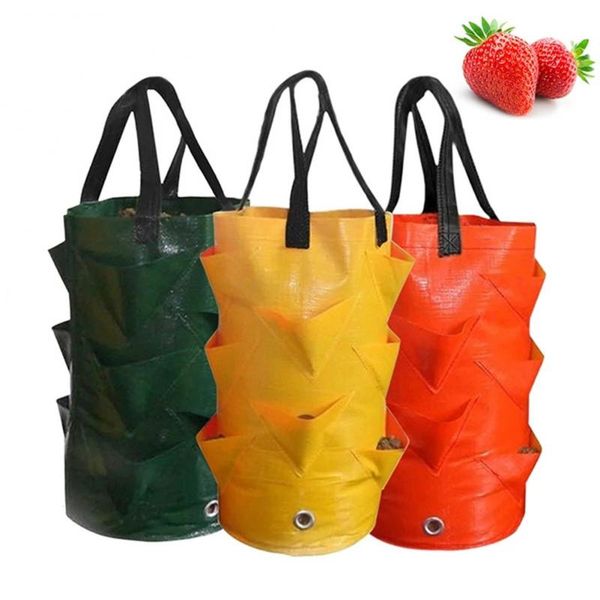 Strawberry Bags PE Vegetable Planter Growing Bag DIY Fabric Grow Pot Outdoor Pots Tools Veget Garden Supplies