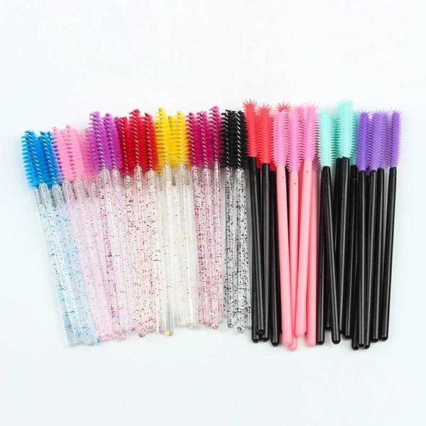 HOT 5-25-50pcs Lashes Disposable Plastic Mascara Wands Applicator Crystal Eyelash Brushes False Eyelashes Supplies Makeup Tool Y240807