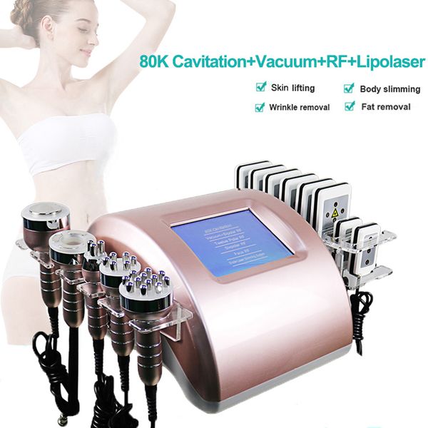 6 in 1 radio frequency cavitation machine diode laser anti cellulite massage machines vacuum weight loss instrument