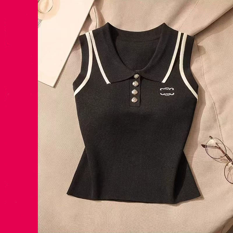 Womens Polos Womens Designer T-shirt Slim Fit Crop Top CH Embroidery Short Open Umbilical Tee Small Street Hot Girls Versatile Clothing