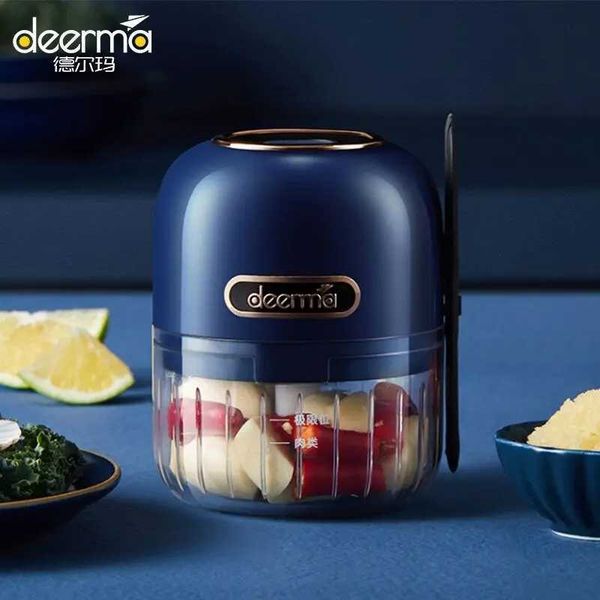 Deerma Electric Garlic Food Vegetable Chopper Squeezer Meat Grinder Wireless Mini Crushed Garlic Masher Machine Kitchen Gadget B240803