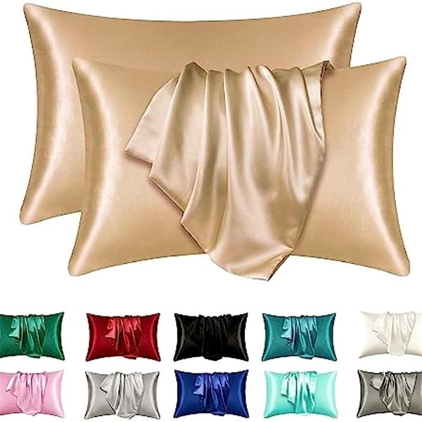 Pillow Case 2 satin pillowcases for hair and skin coral pillowcase standard size ultra soft pillowcase 240829