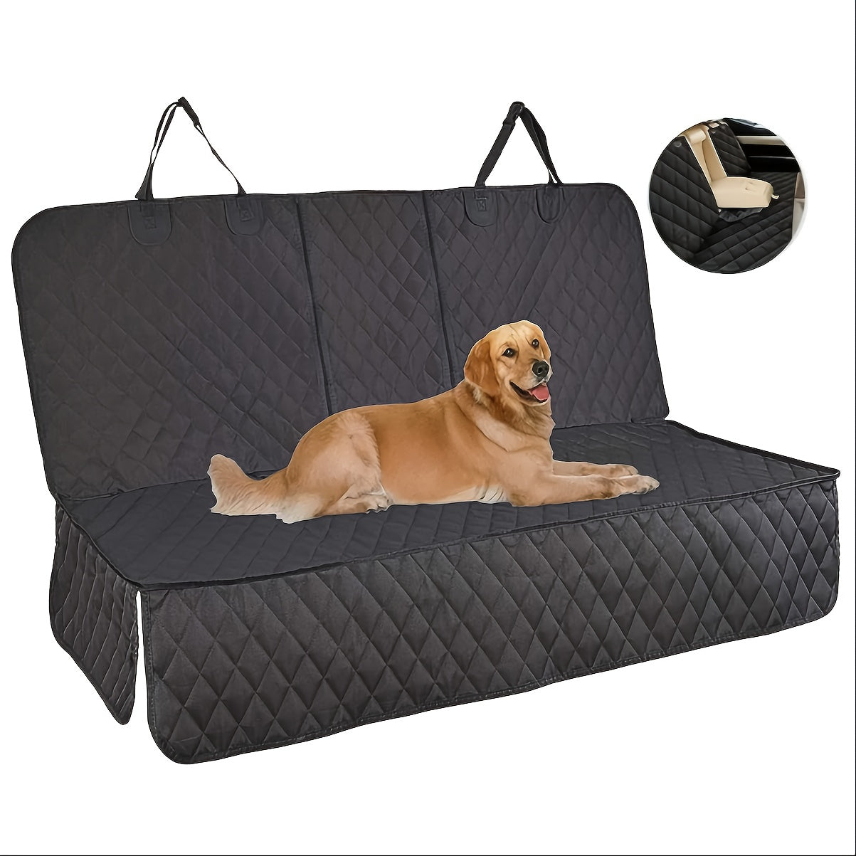 TEMU Waterproof Back Seat Cover, Split Bench For Cars, Trucks, Suvs, Easy Car Seat Protector, Compatible For Armrest, Washable, Non-slip Rear Seat