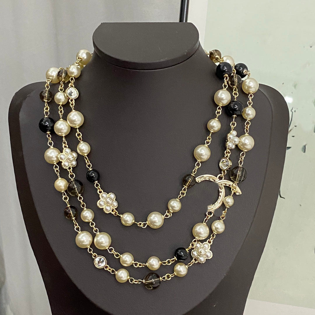 Designer new Pendant Necklaces C Gold C long Pearl Necklace Women Autumn and winter sweater chain Ccity chokers Jewerlry 58987