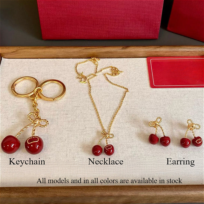 Cherry Series Keychains Entire Collection High-Quality Luxury Brand Designer Metal Luxury Women&#039;s Gifts