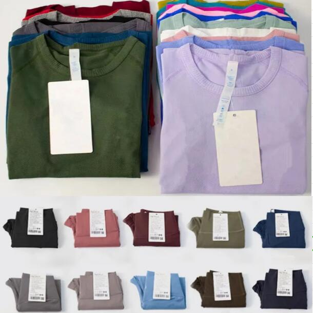 t shirts tech yoga womens sports wear ladies short-sleeved T-shirts wicking knit fleece high elastic Women&#039;s Legging Slim Fitness Exercise Pant