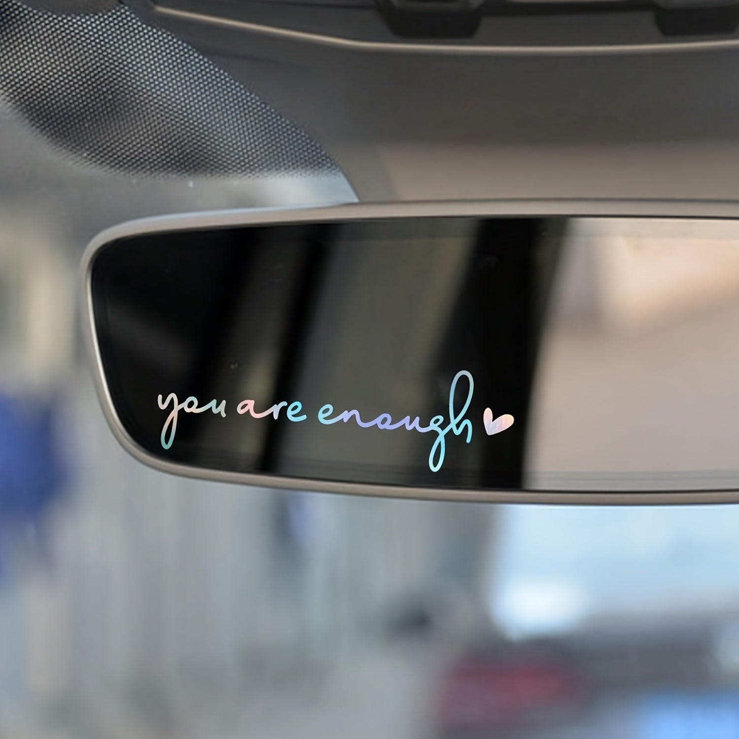 TEMU 3pcs 'you Are Enough' Vinyl Decals - Self-adhesive Motivational Quotes For Car Mirrors, Laptops & Water Bottles