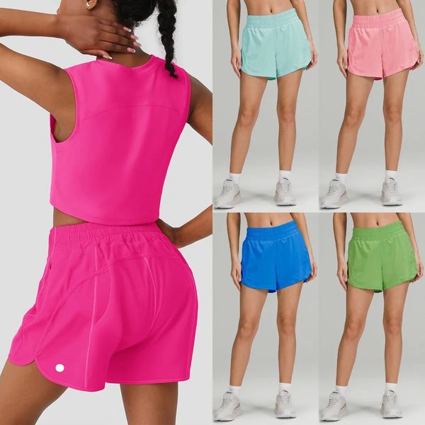 Women Casual Yoga Outfits with Exercise Wear Short Yoga Shirts Quick-drying Running lululies lemenly lemonly Sportswear Pockets Track Shorts