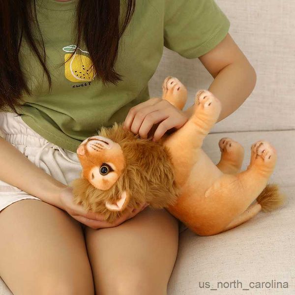 Stuffed Plush Animals 23-28cm Simulation Standing Lion Plush Toys Home Decor Stuffed Real Life Animals Dolls Soft for Kids Boys Gift R230811