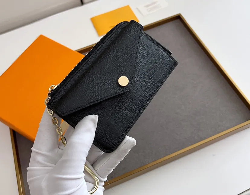 designer Keychain wallets luxury Recto Verso purses high-quality embossed letter mens womens credit card holders ladies short money Keychain clutch