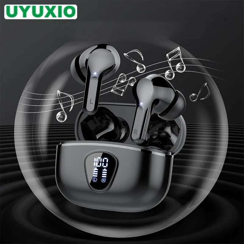 Wireless Earbuds HiFi Stereo Headphones BT5.3 with ENC Noise Cancelling 48H LED Display Ear Buds IP7 Waterproof Earphones