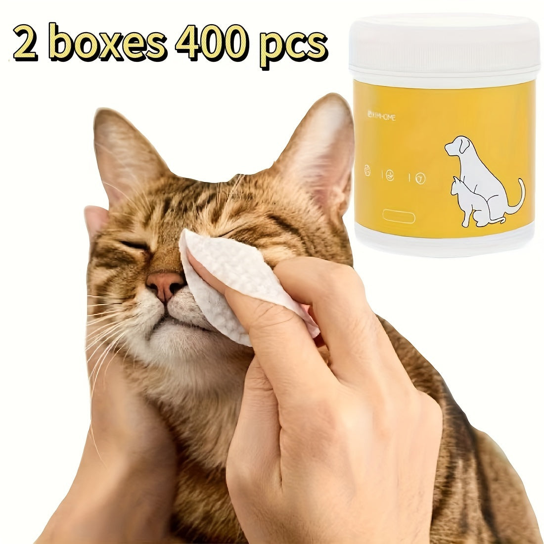 TEMU Cubidupi 2 Boxes Of 400 Gentle Pet Eye Wipes - Tear Stain Remover - Soothing Cleanser For Eye Care, Halloween, Christmas And Thanksgiving