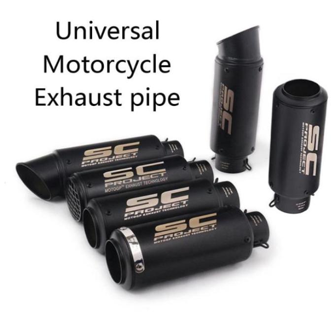 Motorcycle Exhaust Pipe SC Project Exhaust Escape Moto For cafe racer exc mt09 gsr750 trk 502 ltz400 gsr600 echappement moto3758734220416