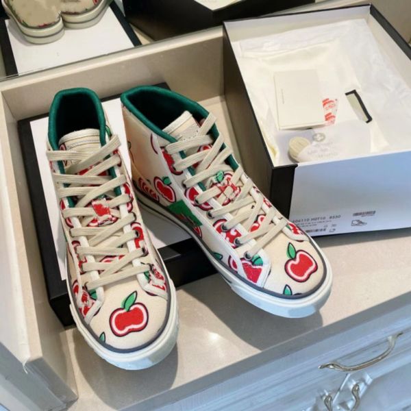 New Fashion Women&#039;s Boots Luxury Designer Embroidery Shoes High top Classic Canvas Shoes Lace up Letter Rubber Flat Candy Color Outdoor