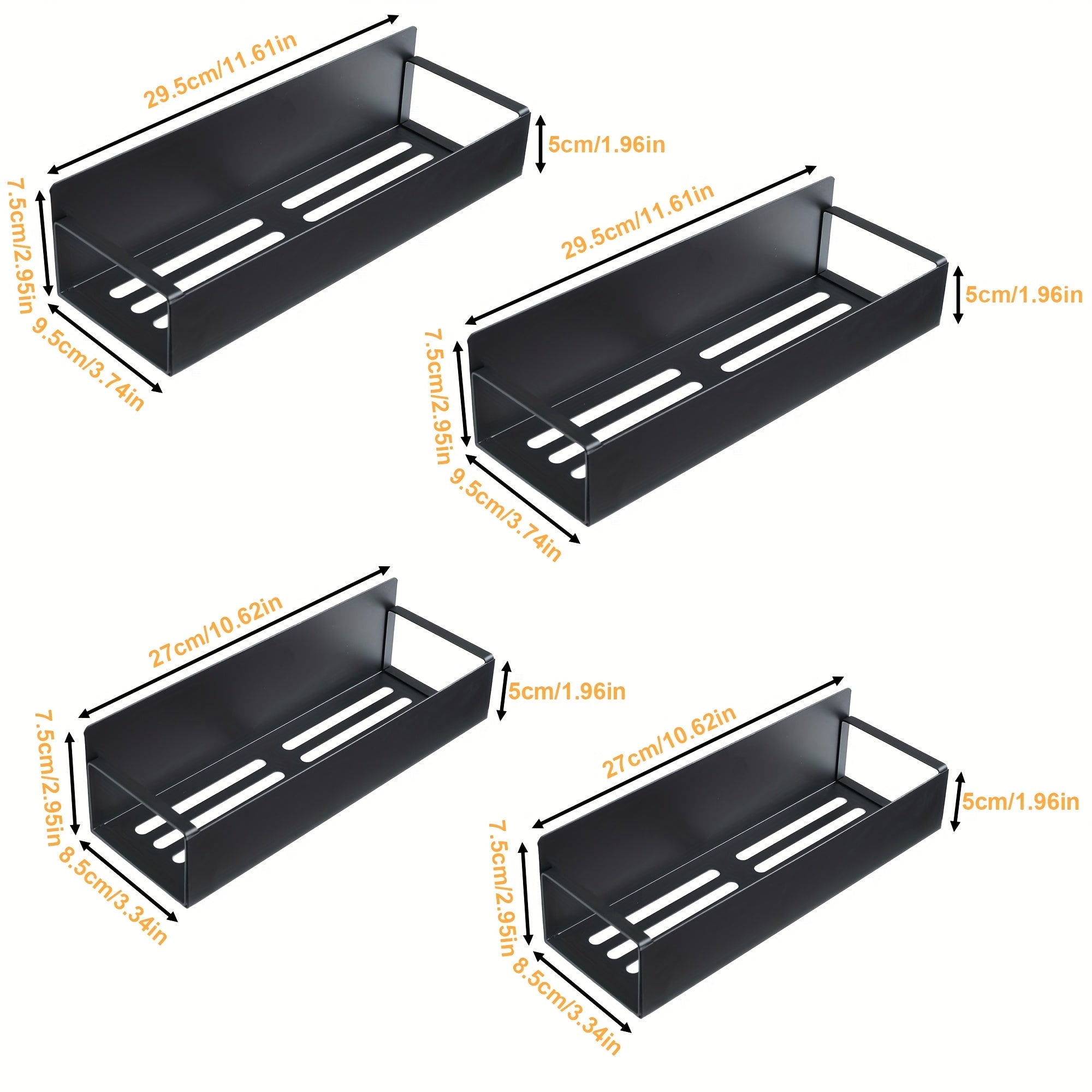 TEMU 2-4 Pack Magnetic Spice Storage Rack Set - Fridge & Refrigerator Organizer - No Drilling Required Wall Mount, Washing Machine Organizer, , For