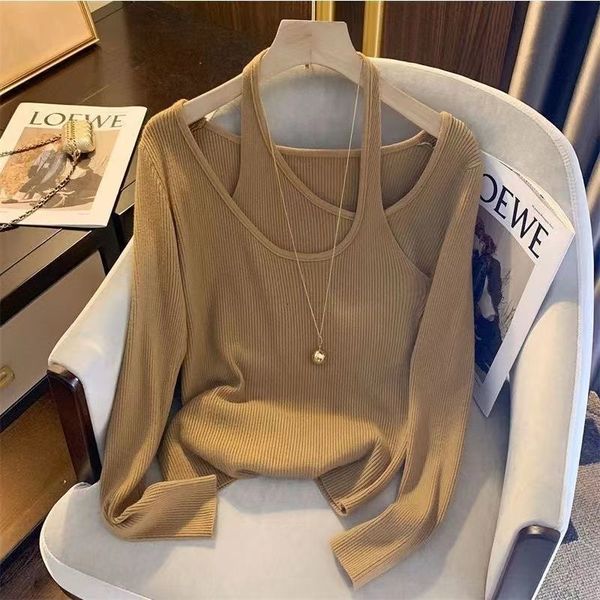 Womens Blouses Shirts Spring Fashion Irregular Solid Color O-neck Long Sleeve T-Shirt Women Clothes Elegant Patchwork Pullover Undercoat Lad