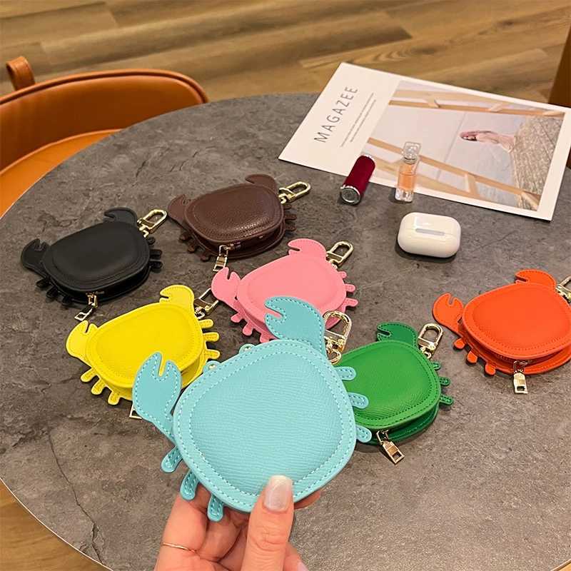 Keychains Lanyards Wallets Crab Coin Wallet Microfiber Leather Mini Wallet Makeup Earphone Storage Bag Bag Hanging Pendant Handbag Charm Accessories