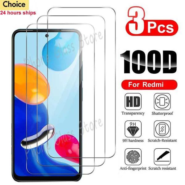Cell Phone Screen Protectors 3Pcs HD Screen Protector For Redmi Note 9 10 11 12 13 Pro 10S 11S Tempered Glass For POCO X3 Pro X4 X5 X6 F3 F4