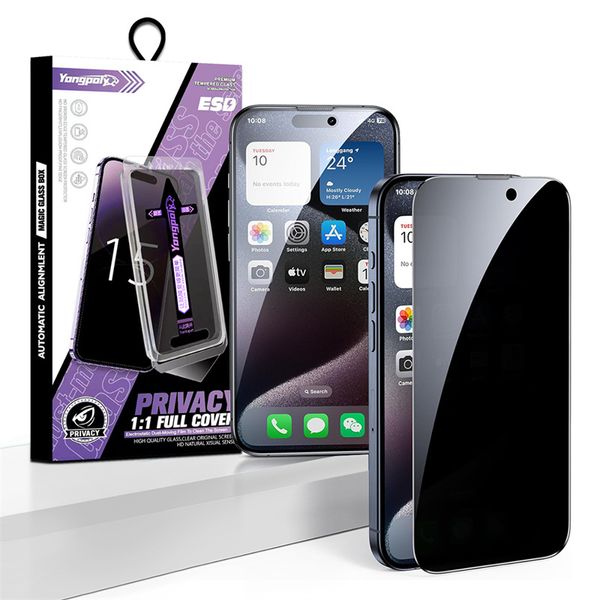 No Dust Quickly and accurately paste the silk tempered glass screen protector for iPhone 16 15Pro X XR 11 12 13 14 Pro Max Auto Dust-Elimina