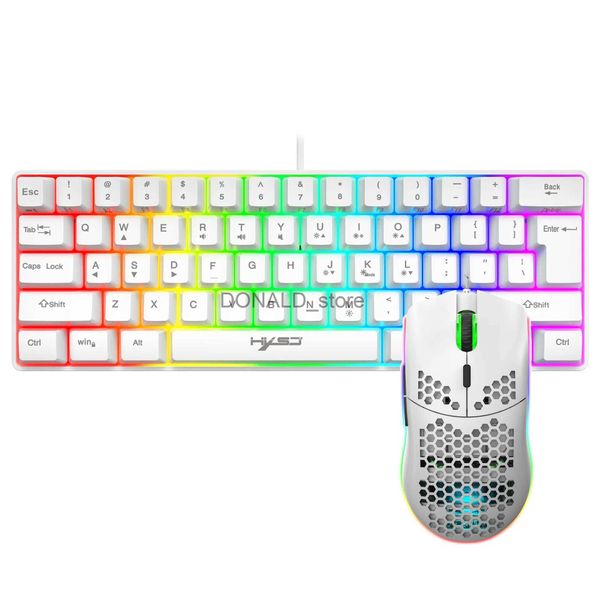 Keyboards Gamer keyboard computer accessory Gaming RGB Keyboard and Mouse Set Combo RGB Gaming LED white Keyboard And Mouse Combo J240117