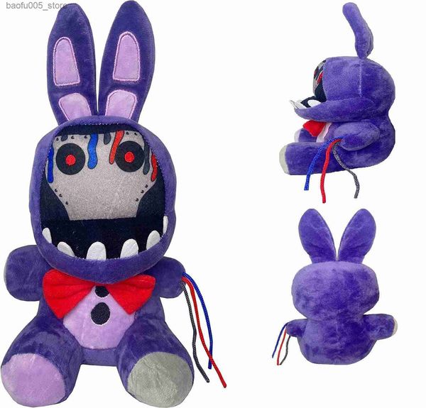 Plush Dolls Withered Purple Bunny Plush Toys 7 Inches FNAF Security Breach Bonnie Doll Collectible Nightmare Freddy Plush Toys for Kids Fans