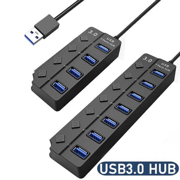 USB 3.0 power adapter 4-7 port multi USB splitter hub USB hub 2.0 USB multi extender switch 30CM cable hub docking station CL240905