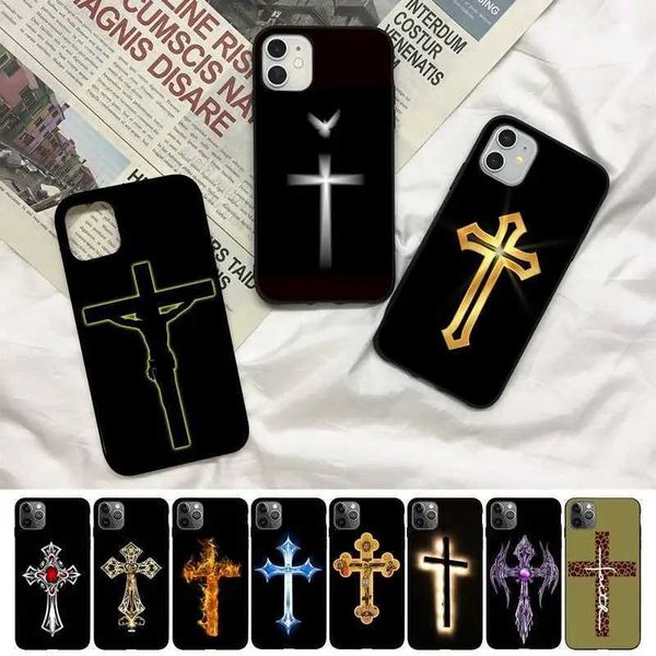 Cell Phone Cases Jesus Christ Cross phone case suitable for iPhone 11 12 13 mini pro XS MAX 8 7 6 6S Plus X 5S SE 2020 XR cover J240913