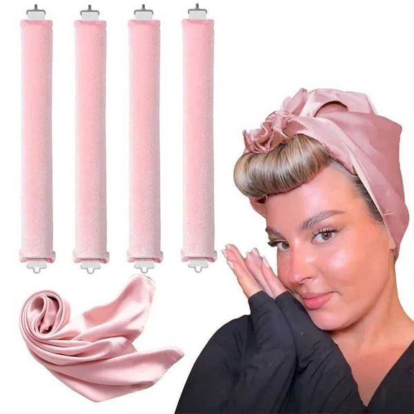 Heatless Hair Curler No Heat Hair Rollers Curling Rod Headband with Scarf Soft Sleeping Lazy Curls Flexi Rods Hair Styling ToolsT250118