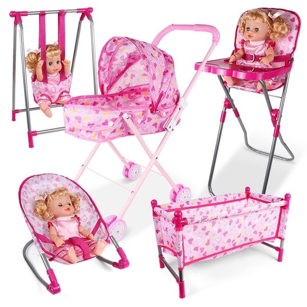 Tools Workshop Doll House Accessories Rocking Chairs Swing Bed Dining Chair Baby Play House Simulation Furniture Toy Pretend Play Toy 230812