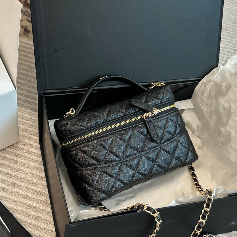 Luxury Designer 8 Colors 25C Makeup Box Vanity Bag With Top Handle Tote Handbag Crossbody Card Holder Zipper Coin Pouch Pocket Diamond Lattice Sacoc