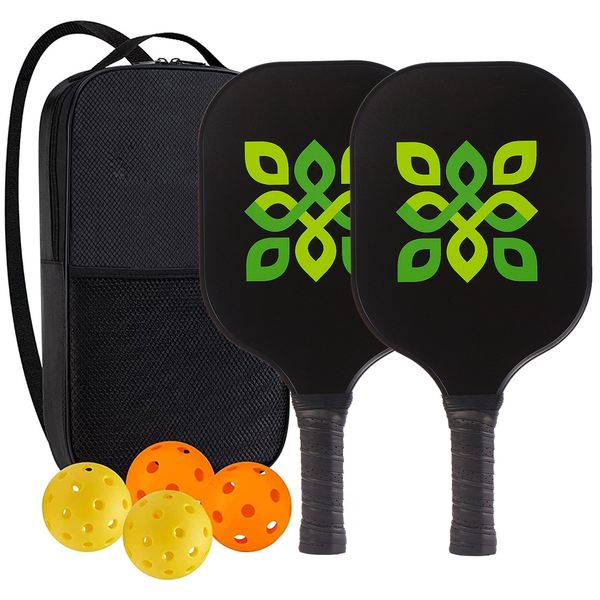 High-Performance Fiberglass Pickleball Paddle for Competitive Outdoors Games 2 Paddle & 4 ball & 1 bag 9922