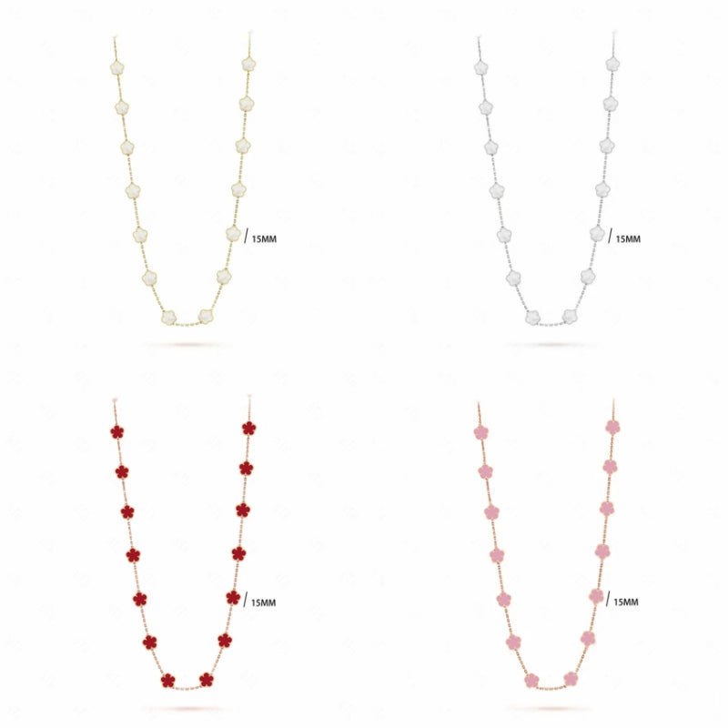 crystal 20 four leaf clover jewelry necklace jewellery designer for women designer waist chain sterling silver jewelry 925 clover necklace leaf pend