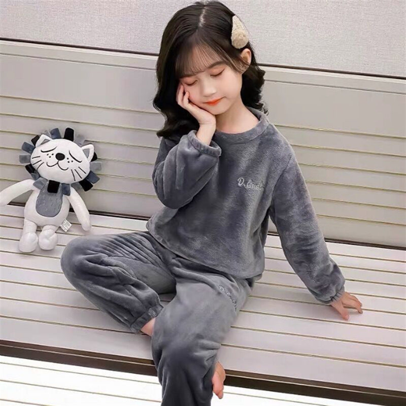 W106 Coordinate Your Sleepwear! Coral Velvet Childhood Nightgowns and Matching Adult Pyjamas