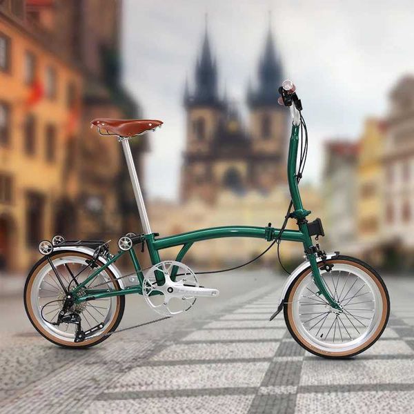 Bikes 16Inch 9 Speed Mountain Bike Bicycle Double Brake Front Rear Quick Release Folding Bike Adult Bicycle Cycle For Man Woman s H241102