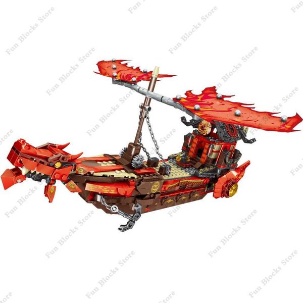 New Phantom Ninja Dragon Ship Model Building Blocks Sodiers Figures Boat Bricks MOC Creative Expert Kids Toys for Boys Children CL241029