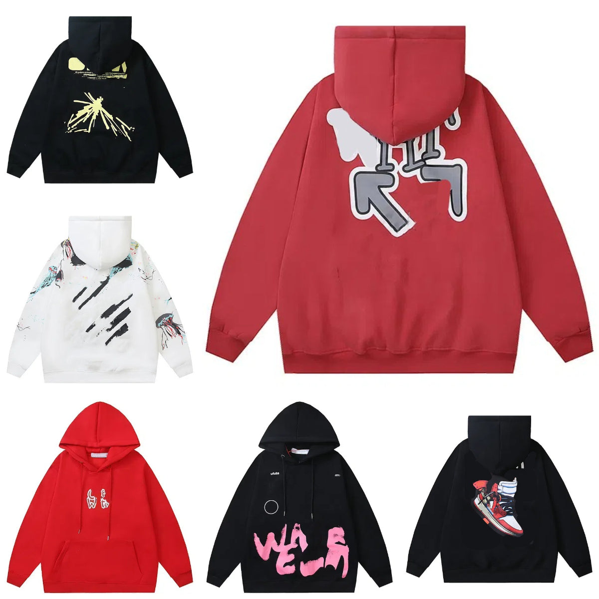 Designer Hooded Hoodie Men&#039;s and Women&#039;s Hoodie with American Style High Street Aesthetic - Cozy Loose Fit Couples Clothing for Springtime